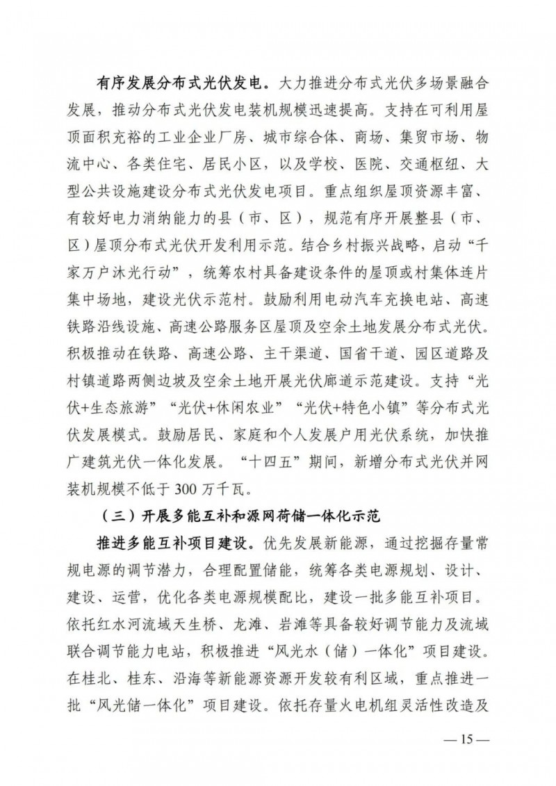 廣西“十四五”規(guī)劃：大力發(fā)展光伏發(fā)電，到2025年新增光伏裝機(jī)15GW！