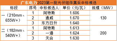 雙面655W+1.606元/瓦，阿特斯預中標廣東電力330MW組件集采