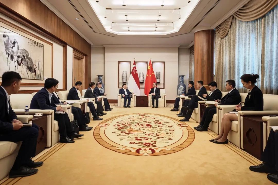 中國能建黨委書記、董事長宋海良與中國駐新加坡大使館臨時代辦朱憬會談
