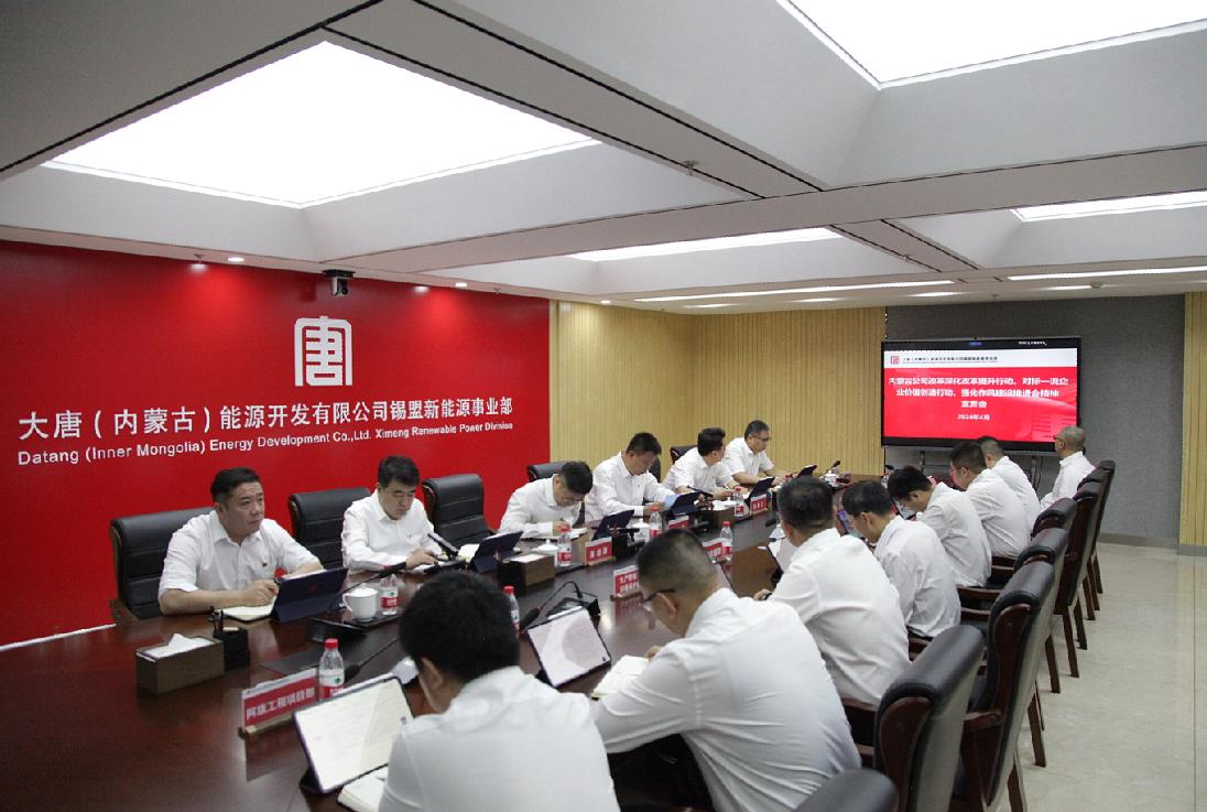 大唐錫盟新能源事業(yè)部召開內(nèi)蒙古公司改革深化提升行動、對標(biāo)一流企業(yè)價值創(chuàng)造行動、強(qiáng)化作風(fēng)建設(shè)會議精神宣貫會