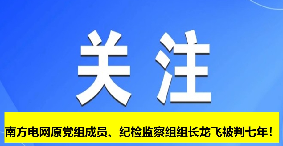 南方電網(wǎng)原黨組成員、紀(jì)檢監(jiān)察組組長龍飛被判七年！